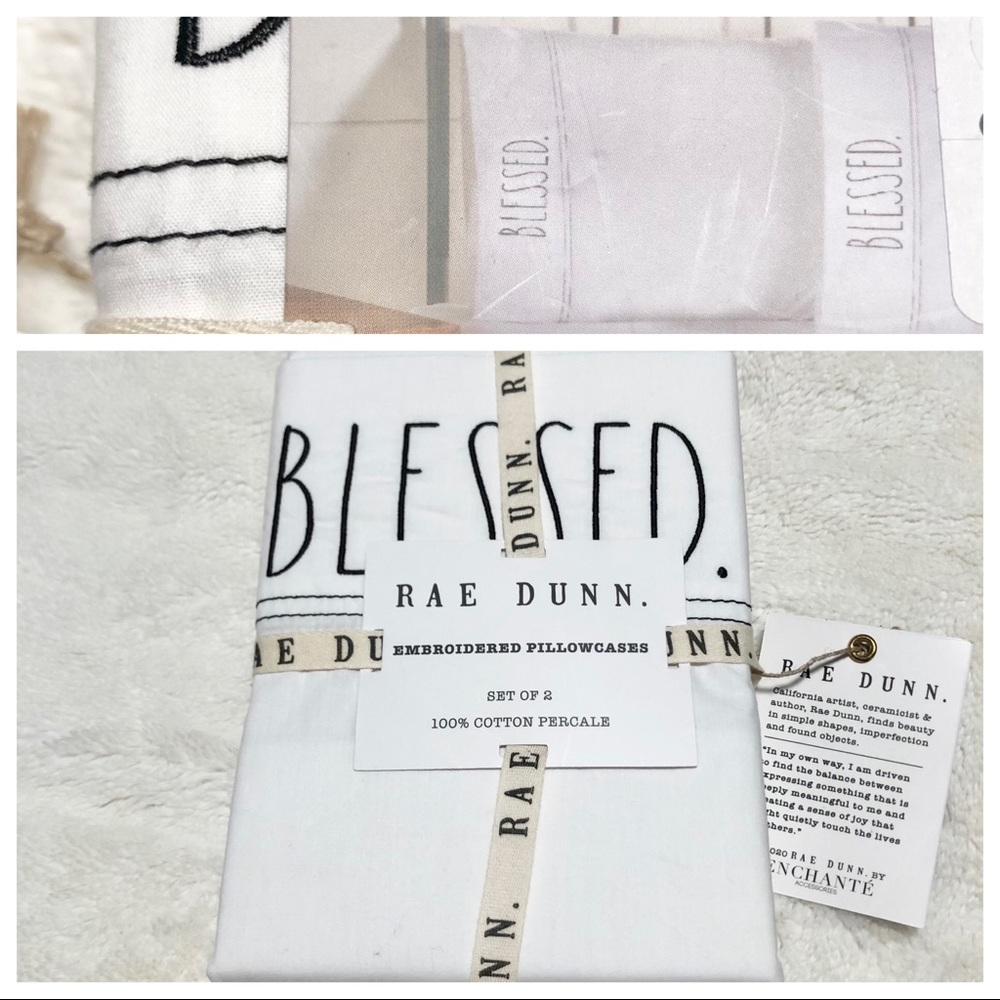 🆕Rae Dunn BLESSED Pillowcase Set